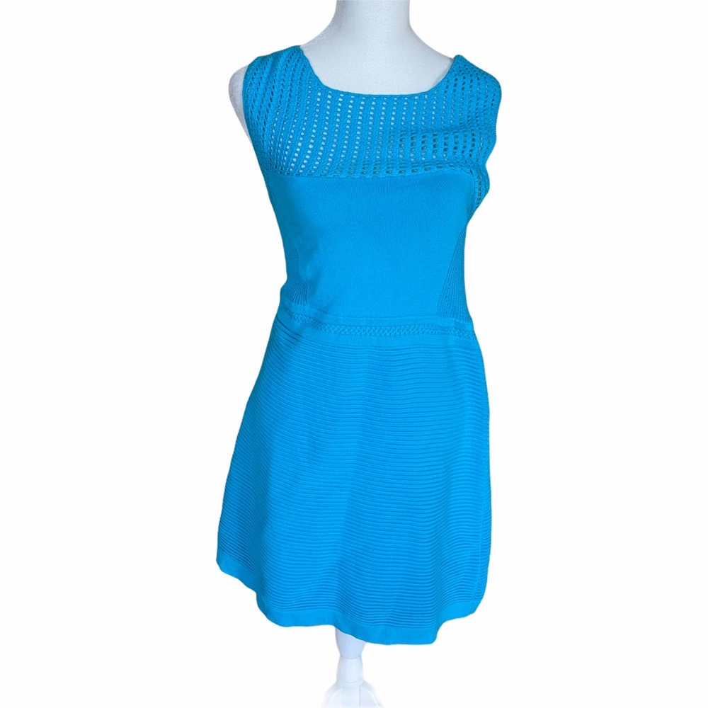 Nanette Lepore blue cotton crochet dress